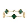 Van Cleef & Arpels Vintage Alhambra bracelet in yellow gold, malachite and diamonds - 00pp thumbnail