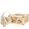 Bolso de mano Dior  Saddle mini  en lona beige y cuero blanco - 00pp thumbnail