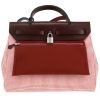 Borsa Hermès  Herbag Quadrille in tela rossa e color crema e pelle bordeaux - Detail D4 thumbnail