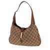 Borsa Gucci  Jackie in tela "sûpreme GG" beige e pelle marrone - 00pp thumbnail