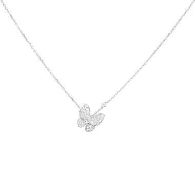 Van Cleef 
Arpels Deux Papillons necklace in white gold and diamonds