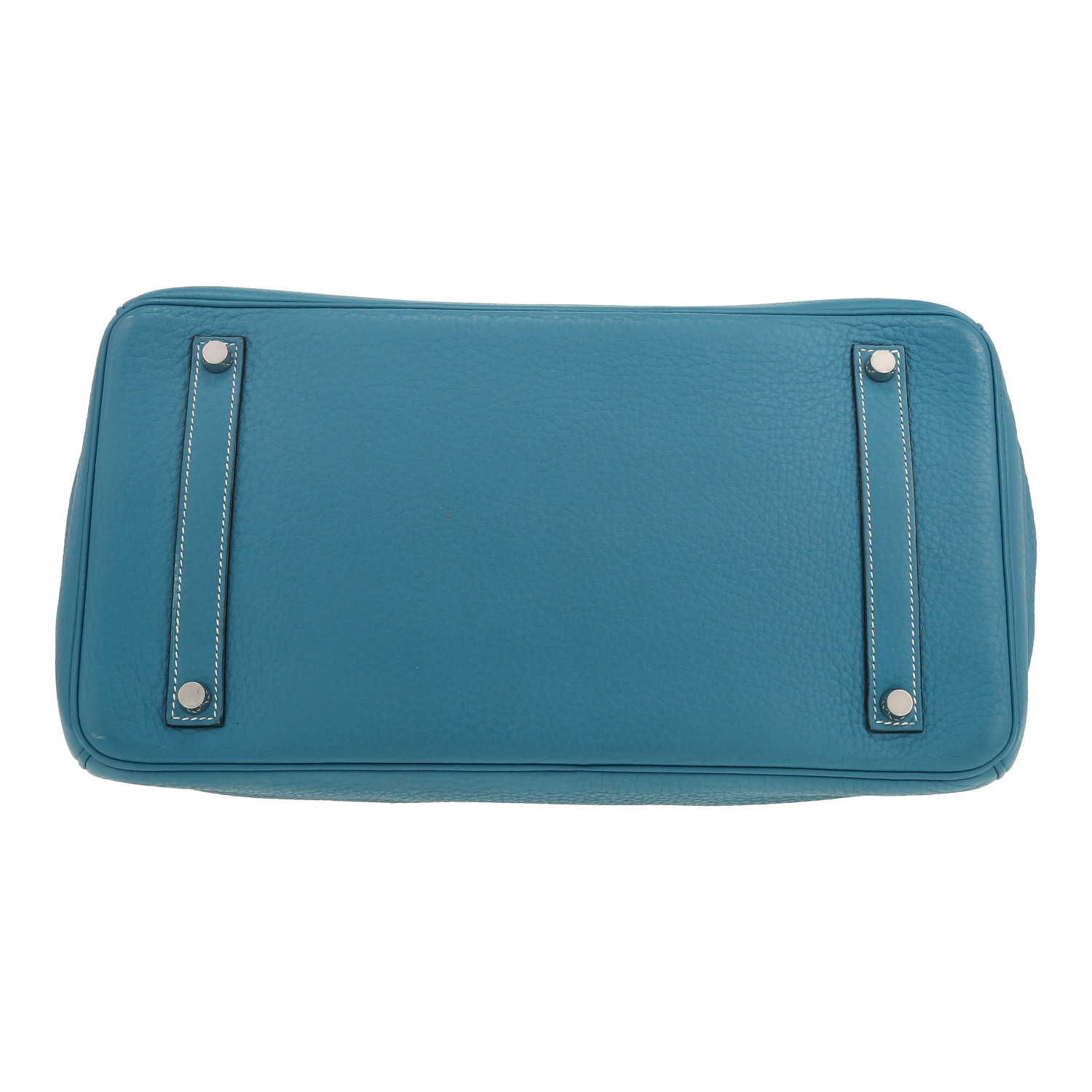 Bolso de mano Hermès  Birkin 35 cm en cuero togo azul - Detail D1