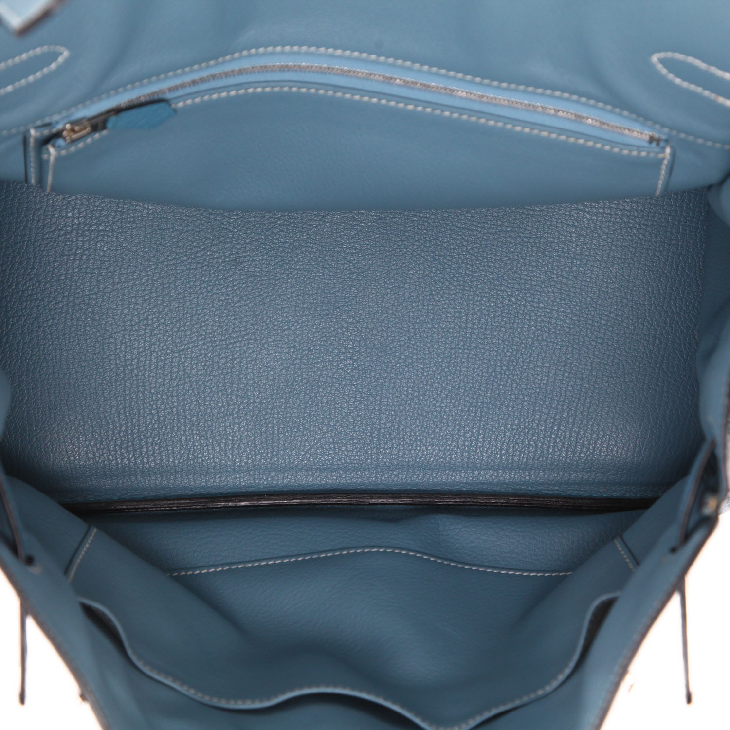 Hermès  Birkin 35 cm handbag  in blue jean togo leather - Detail D3