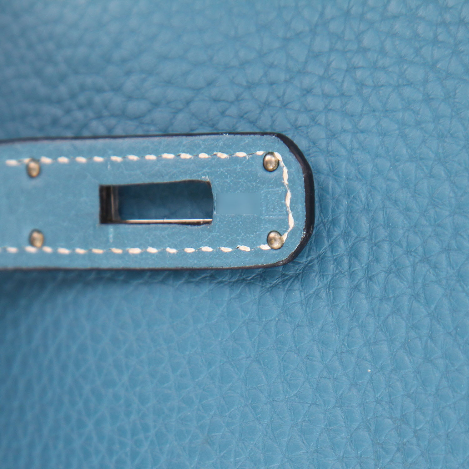 Sac à main Hermès  Birkin 35 cm en cuir togo bleu-jean - Detail D4