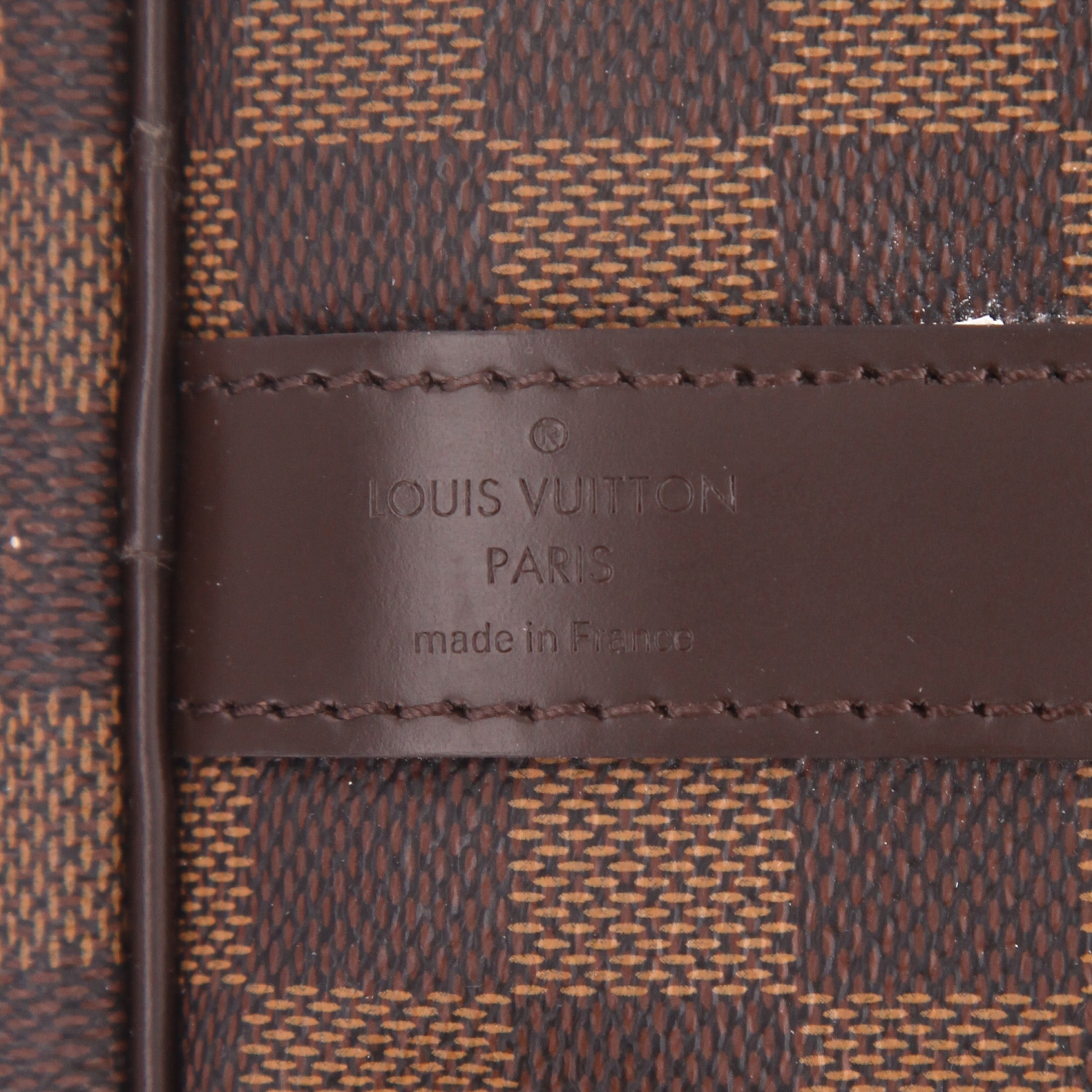 Bolsa de viaje Louis Vuitton  Keepall 45 en lona a cuadros ébano y cuero marrón - Detail D2