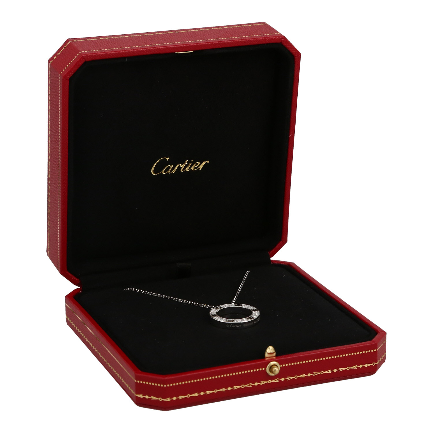 Collier Cartier Love pavé en or blanc et diamants - Detail D2