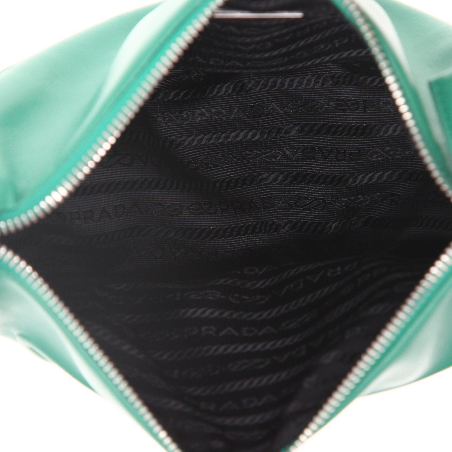 Prada  Triangle shoulder bag  in green leather - Detail D3