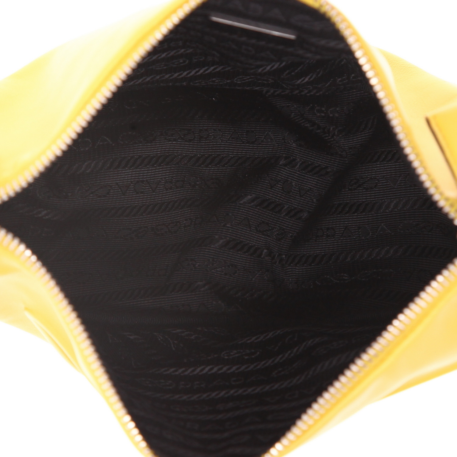 Sac bandoulière Prada  Triangle en cuir jaune - Detail D3