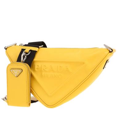 Bolso bandolera Prada  Triangle en cuero amarillo