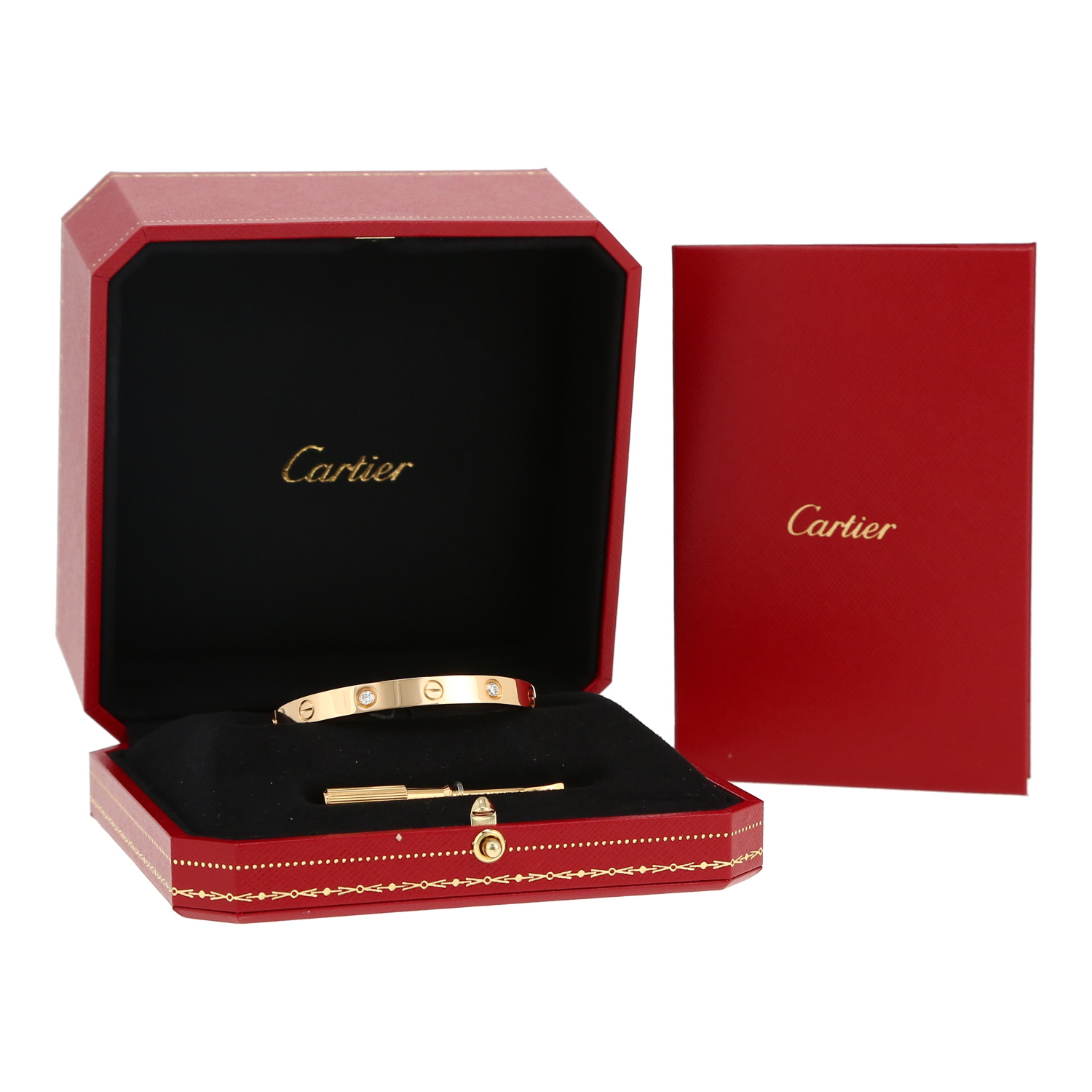 Cartier Love 4 diamants bracelet in yellow gold and diamonds, size 16 - Detail D2