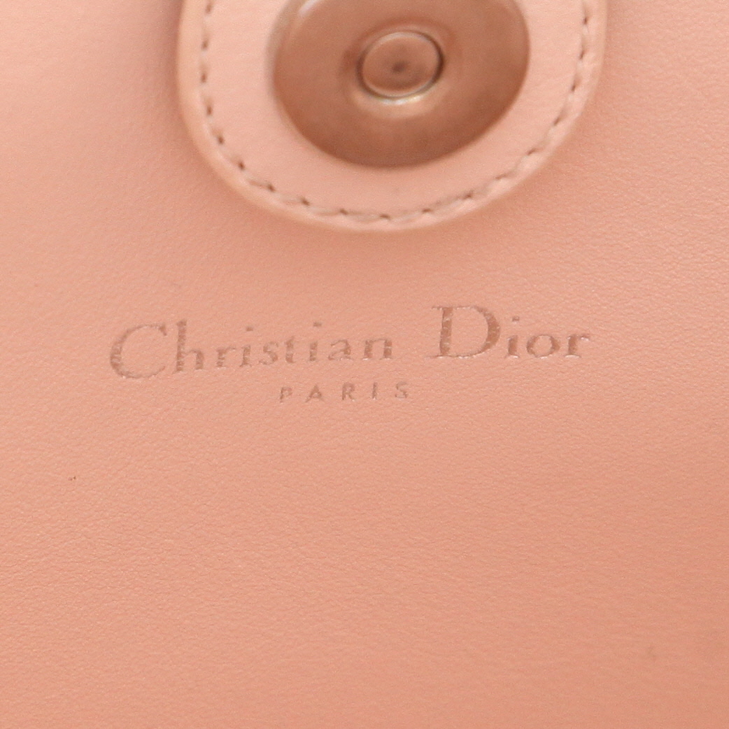 Dior  Dioraddict shopping bag  in light blue and powder pink leather - Detail D2