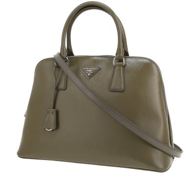 Prada Bauletto handbag in khaki leather saffiano