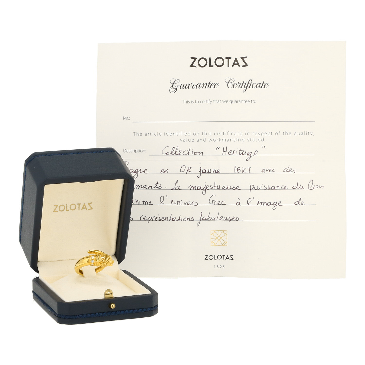 Sortija Zolotas  de oro amarillo y diamantes - Detail D2