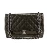 Bolso bandolera Chanel  Timeless Jumbo en charol acolchado verde oscuro - 360 thumbnail