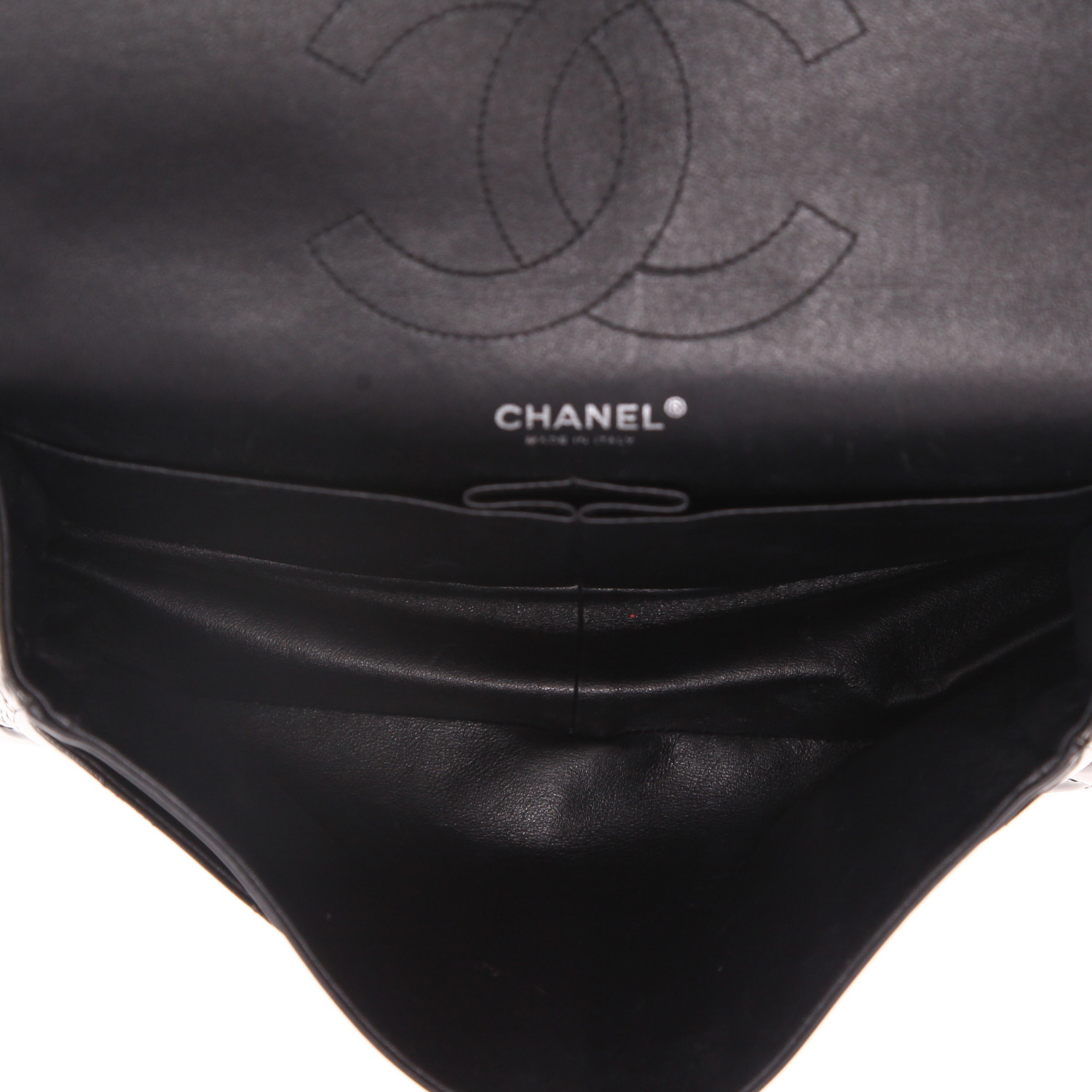 Bolso bandolera Chanel  Timeless Jumbo en charol acolchado verde oscuro - Detail D3