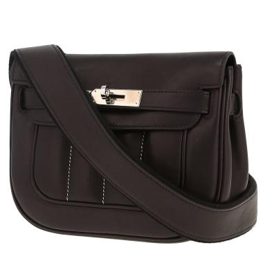 Bolso bandolera Hermès  Berline modelo pequeño  en cuero swift negro