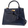 Borsa Hermès  Kelly 25 cm in alligatore blu Zaffiro - 00pp thumbnail