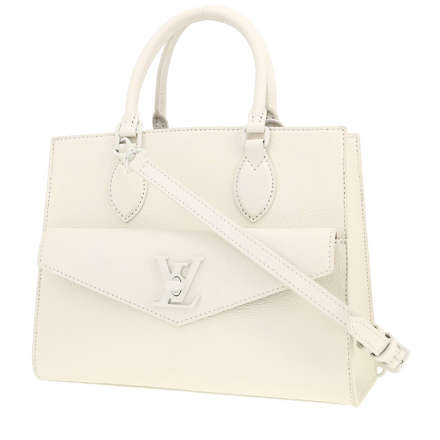 Sac à main Louis Vuitton  Lockme en cuir grainé blanc