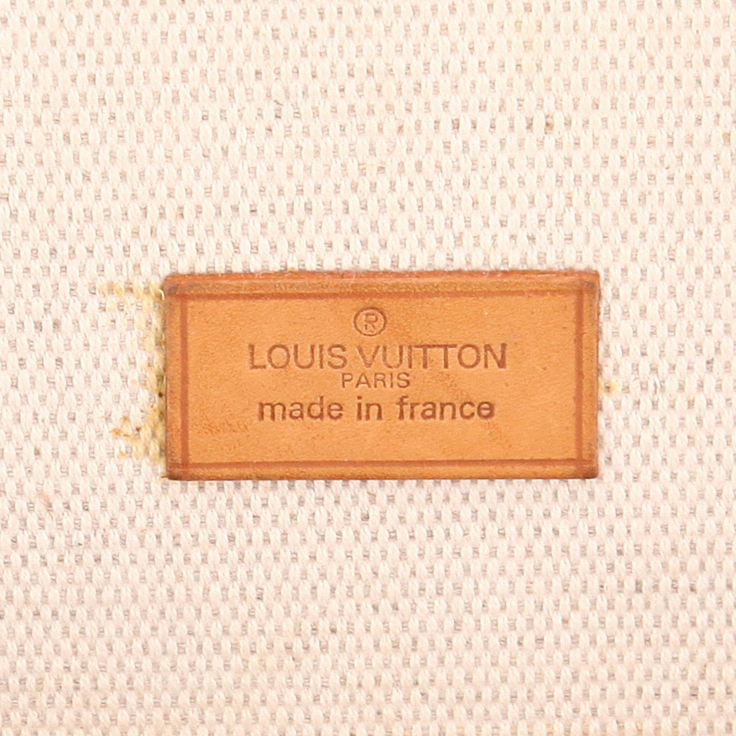 Sombrerera Louis Vuitton  Boîte chapeau 30 en lona Monogram marrón y cuero natural - Detail D2