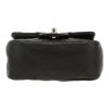 Chanel  Mini Carré shoulder bag  in black quilted grained leather - Detail D1 thumbnail