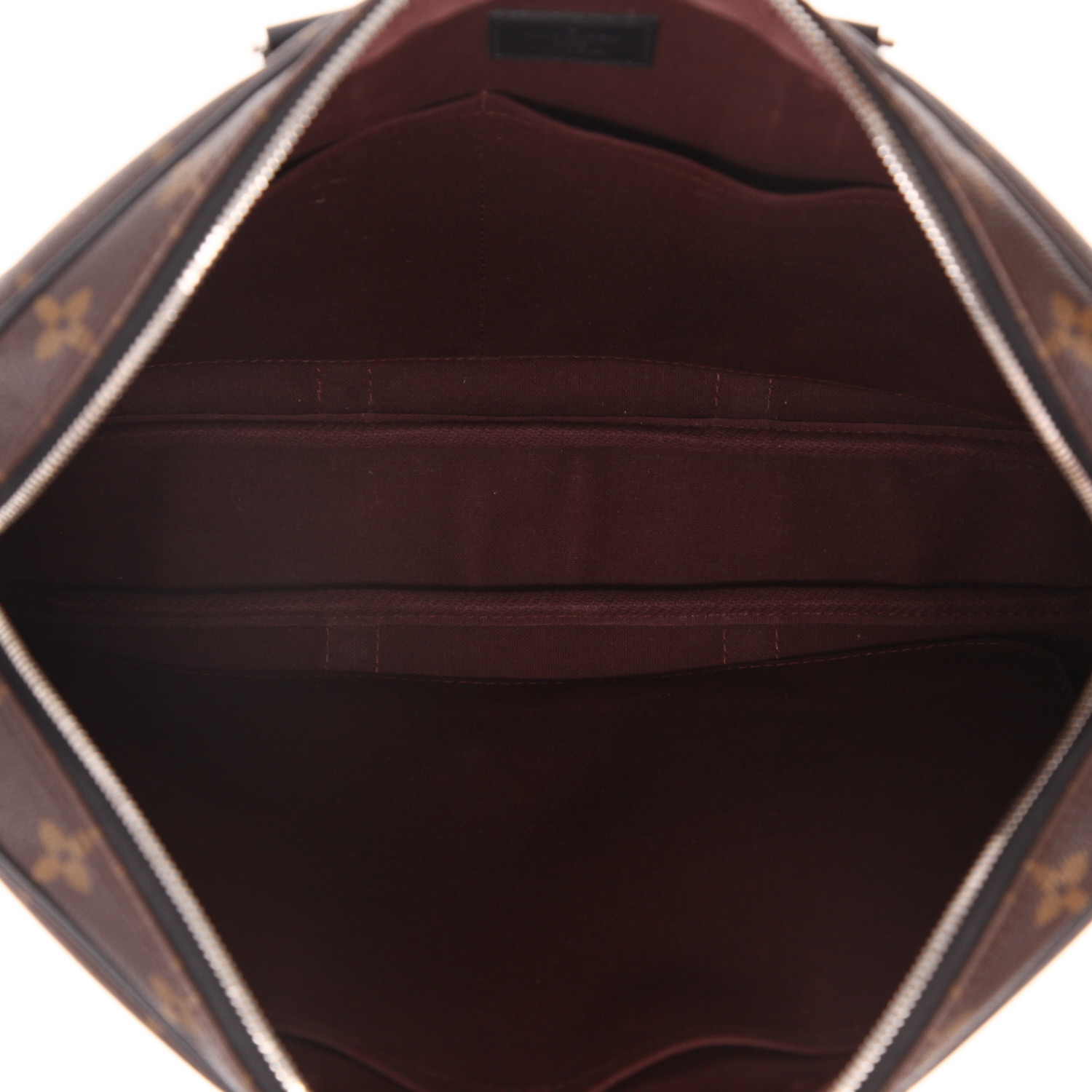 Porte-documents Louis Vuitton  Dandy en toile monogram marron et cuir noir - Detail D3