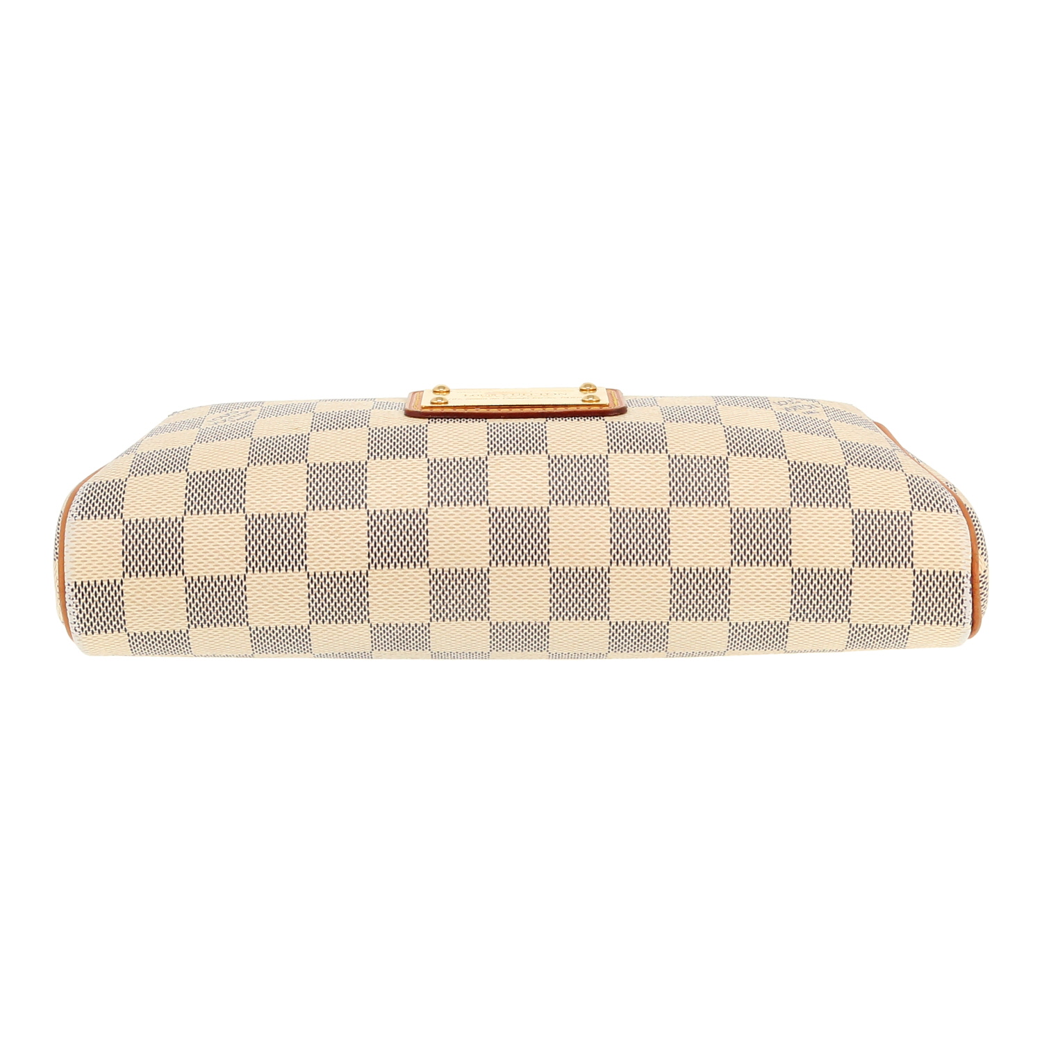 Louis Vuitton  Eva shoulder bag  in azur damier canvas  and natural leather - Detail D1