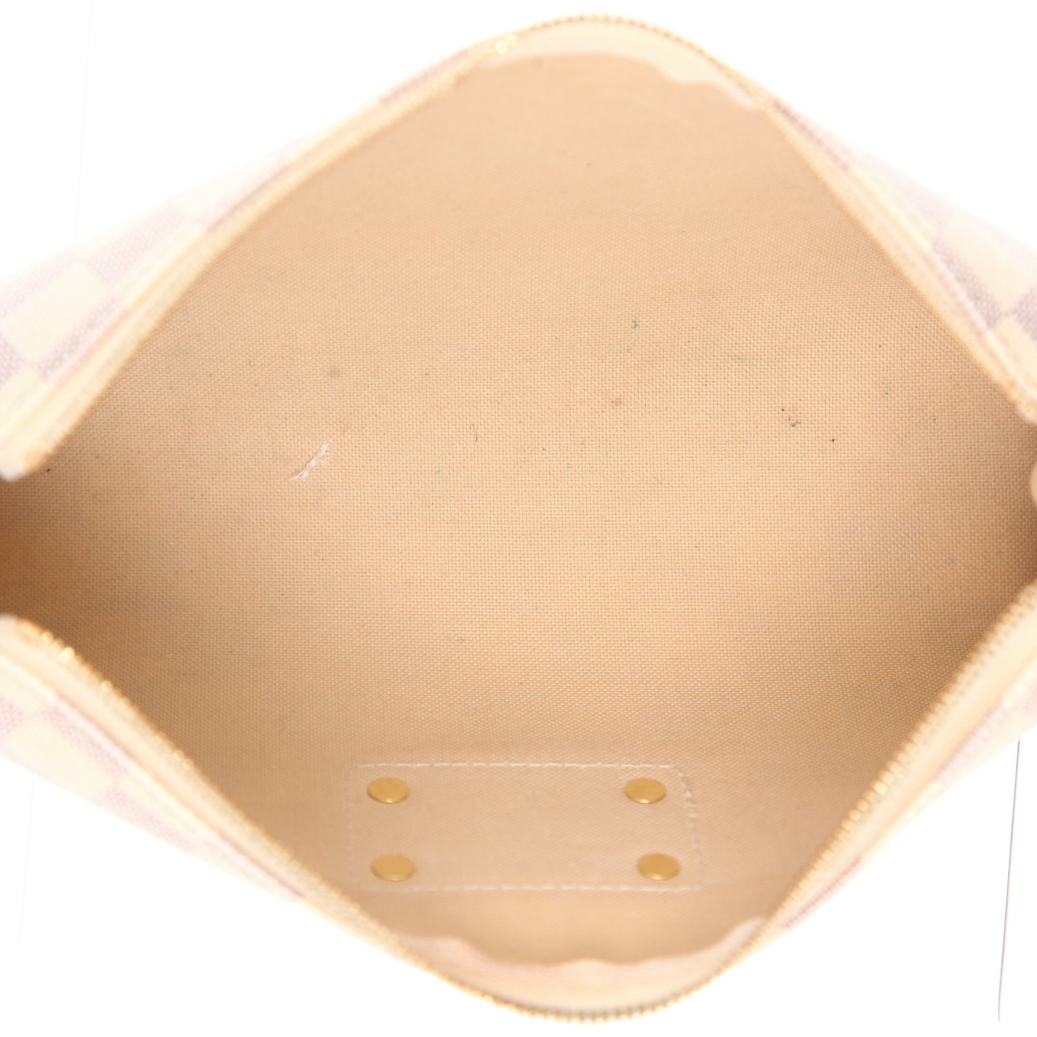 Bolso bandolera Louis Vuitton  Eva en lona a cuadros azul celeste y cuero natural - Detail D3