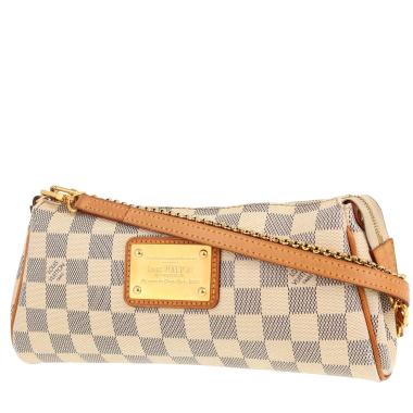 Borsa a tracolla Louis Vuitton  Eva in tela a scacchi azzurro e pelle naturale