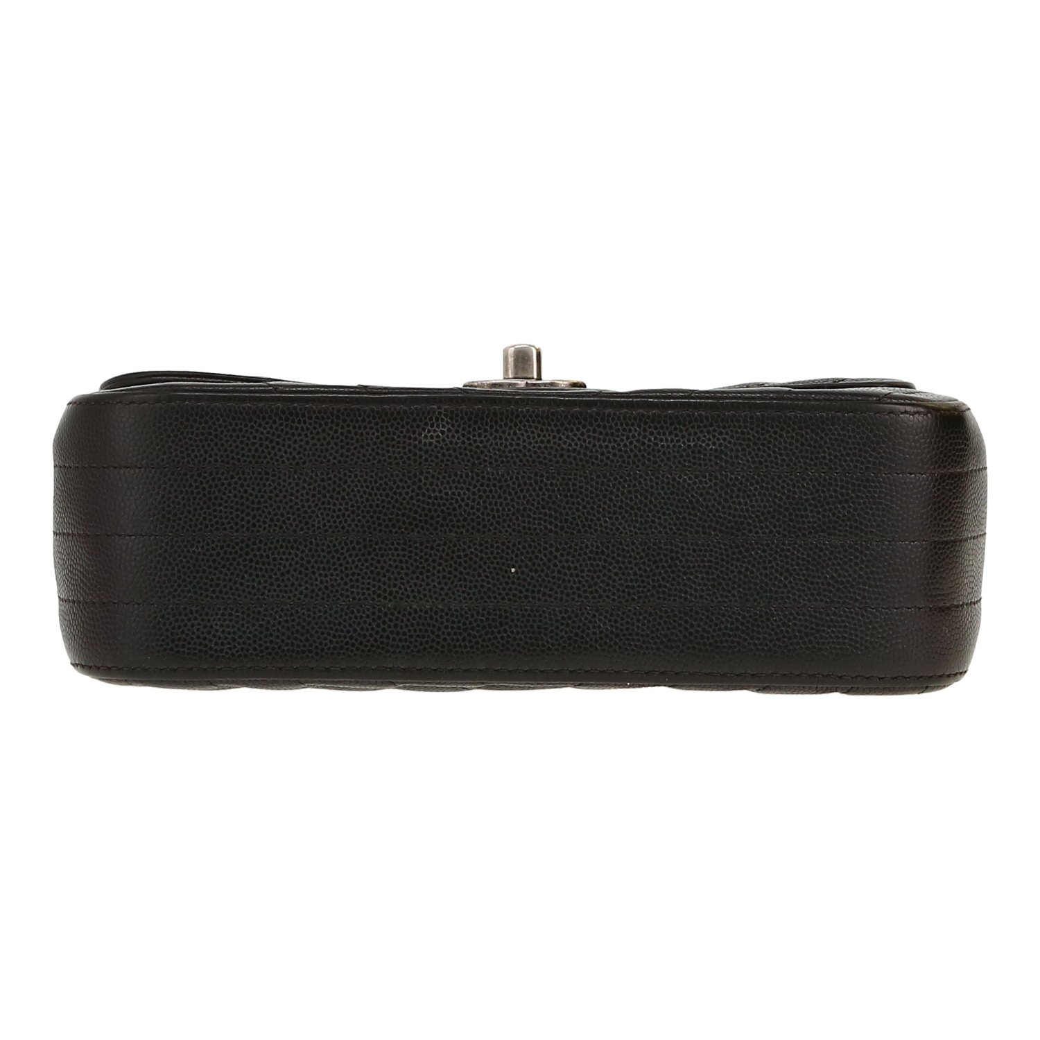 Sac bandoulière Chanel  Mini Timeless en cuir irisé matelassé noir - Detail D1