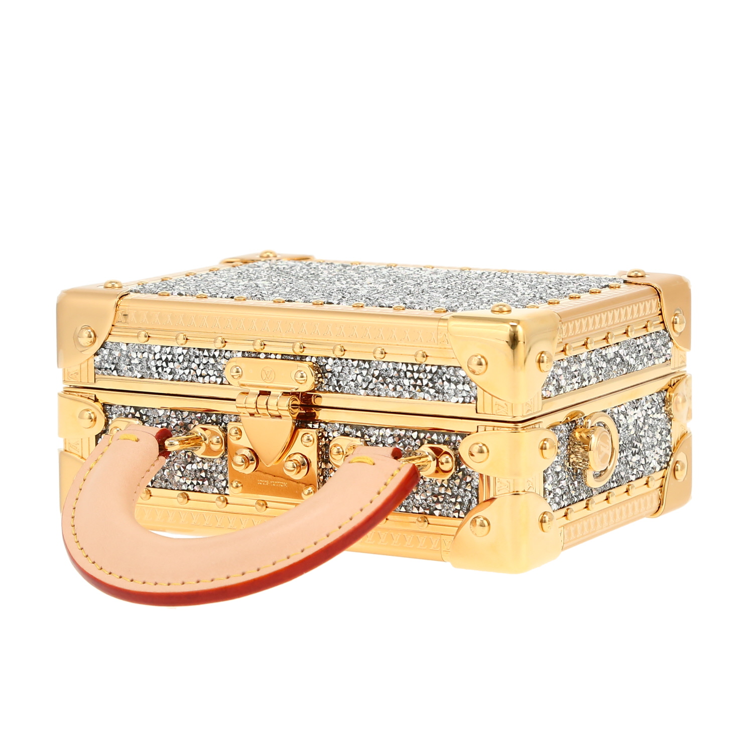 Baul Louis Vuitton  Micro Malle Capitale en lona y cuero natural - Detail D4