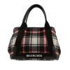 Balenciaga  Navy cabas shopping bag  in black, grey and red printed canvas  and black leather - 360 thumbnail