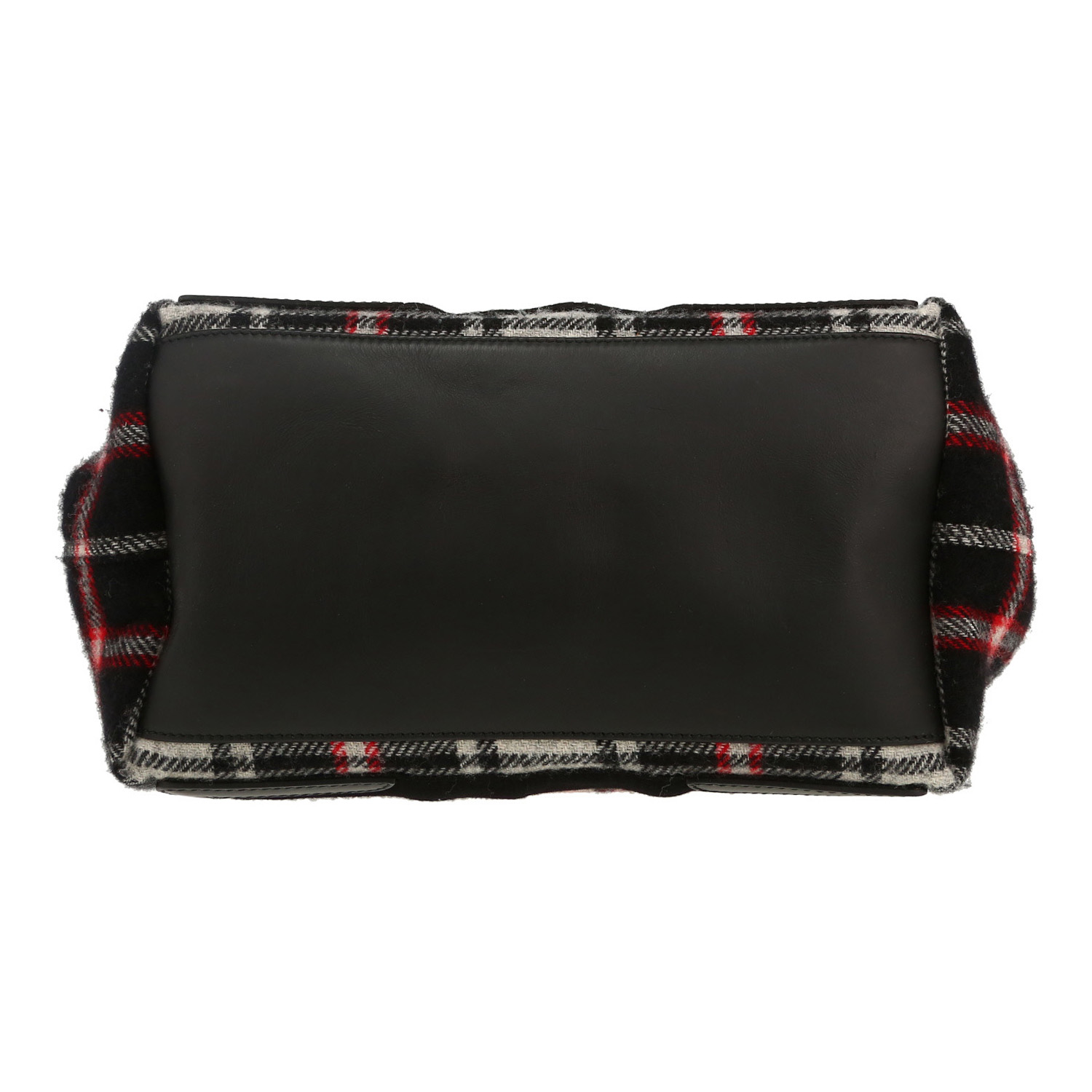 Balenciaga  Navy cabas shopping bag  in black, grey and red printed canvas  and black leather - Detail D1