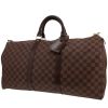 Borsa da viaggio Louis Vuitton  Keepall 50 in tela a scacchi ebana e pelle marrone - 00pp thumbnail