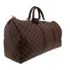 Louis Vuitton  Keepall 50 travel bag  in ebene damier canvas  and brown leather - Detail D3 thumbnail