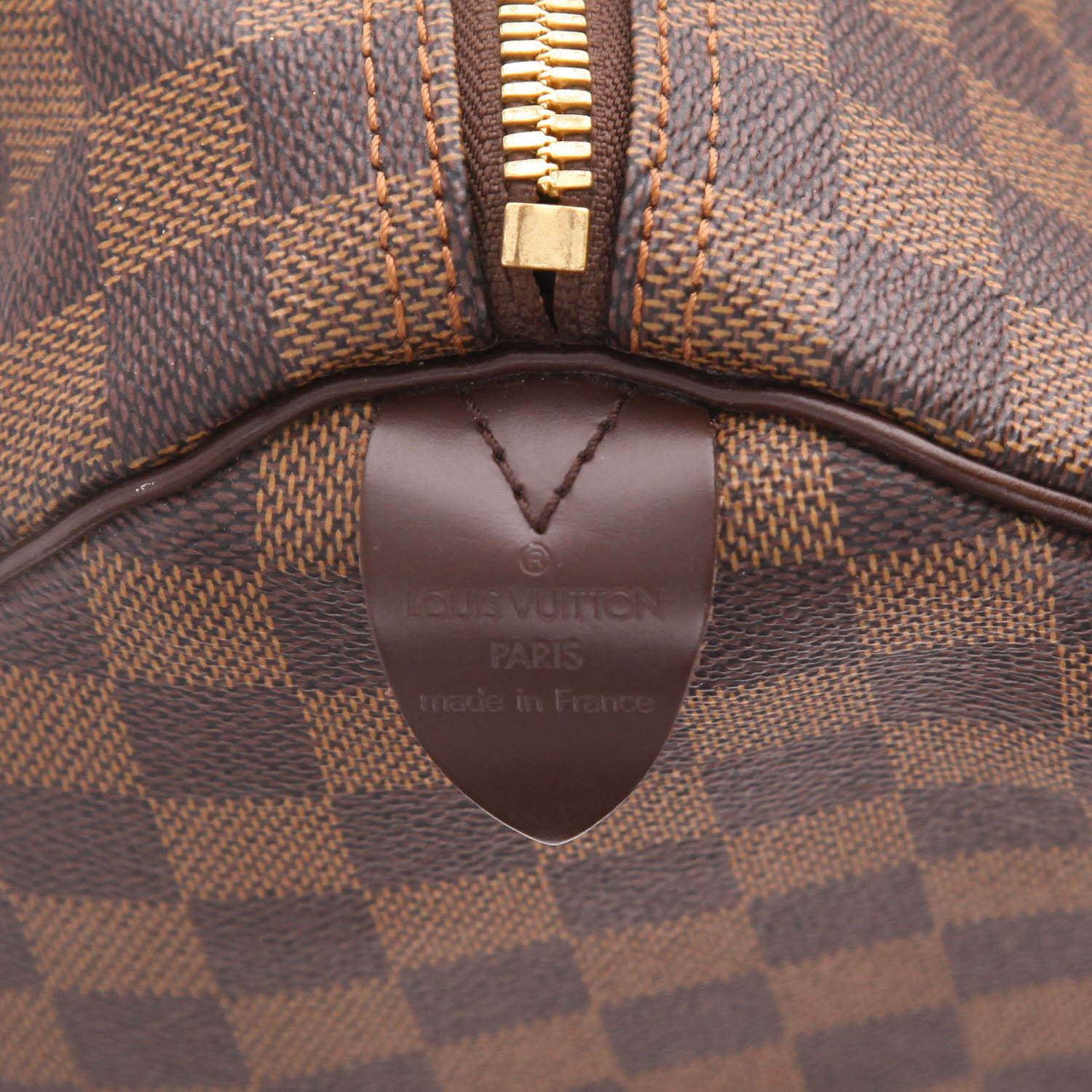 Bolsa de viaje Louis Vuitton  Keepall 50 en lona a cuadros ébano y cuero marrón - Detail D6