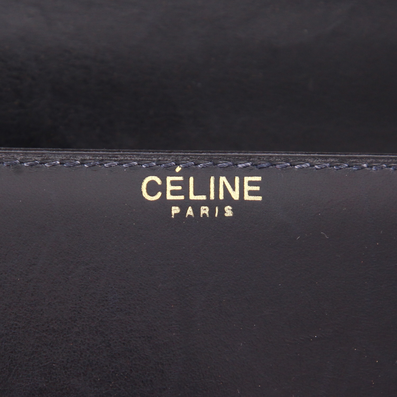 Celine  Vintage handbag  in blue leather - Detail D2