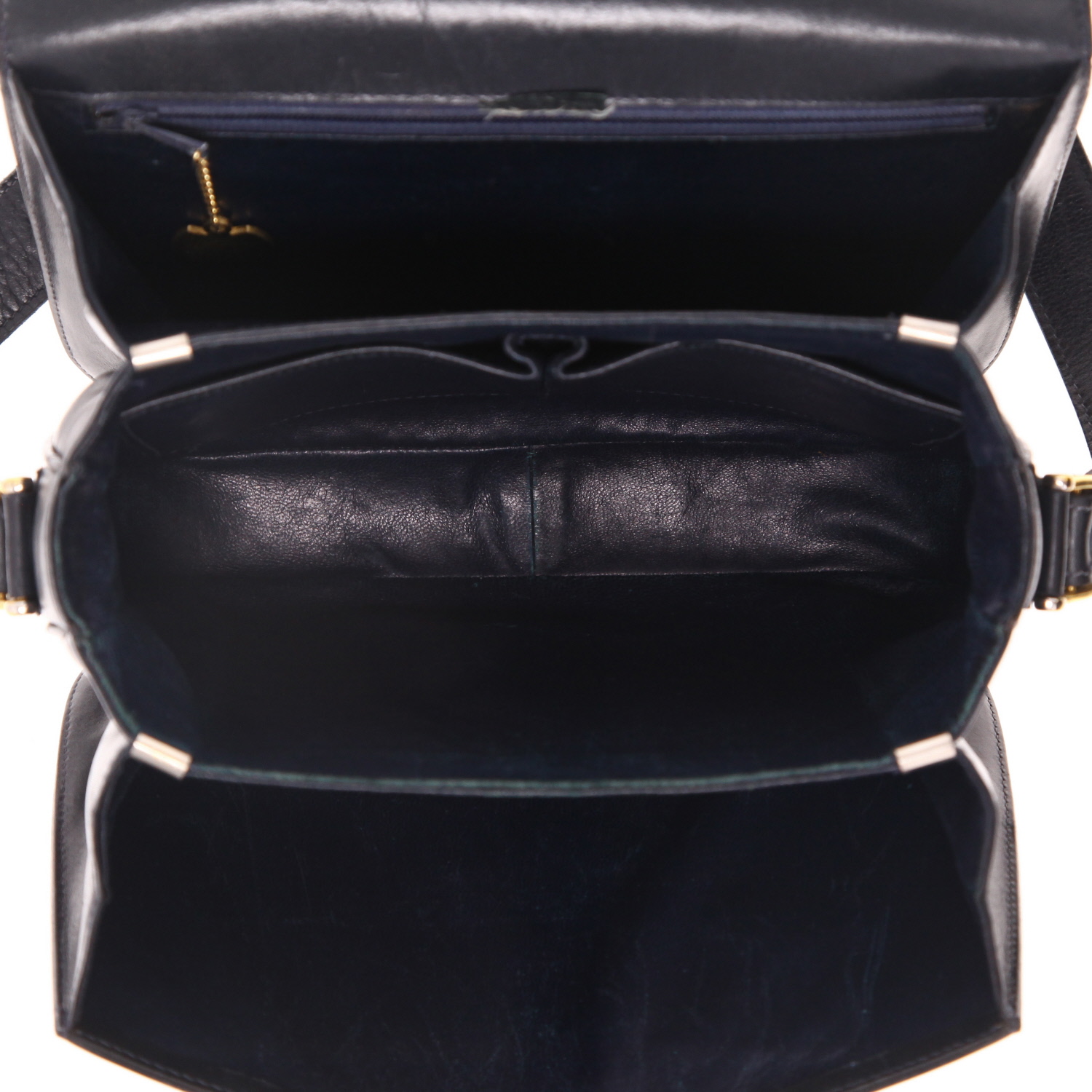 Sac à main Celine  Vintage en cuir bleu - Detail D3