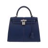 Bolso de mano Hermès  Kelly 25 cm Padded en cuero swift azul Zafiro - 360 thumbnail