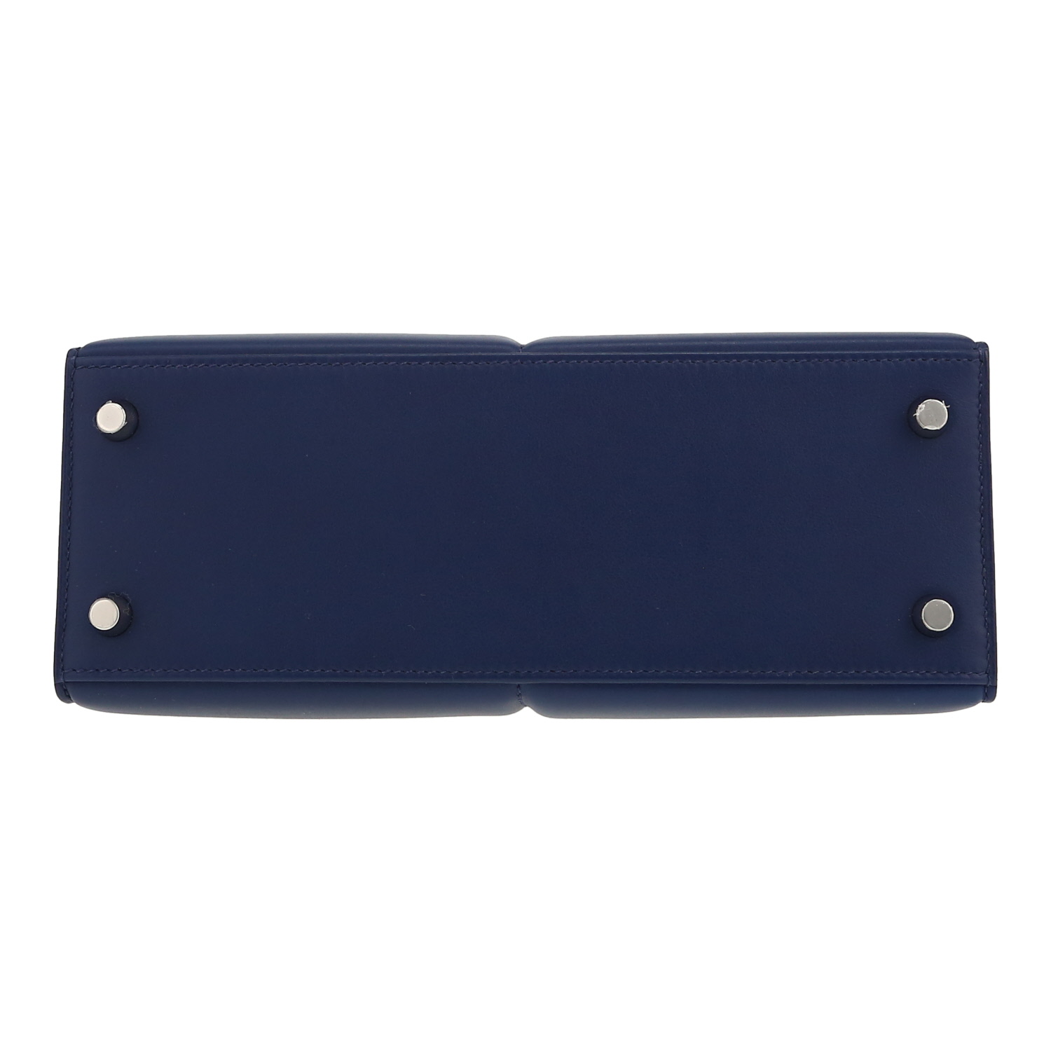 Hermès  Kelly 25 cm handbag Padded in Sapphire Blue Swift leather - Detail D1