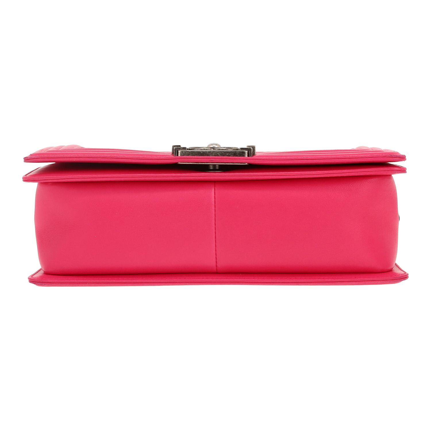 Sac bandoulière Chanel  Boy en cuir matelassé rose - Detail D1