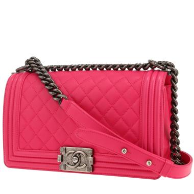Chanel  Boy shoulder bag  in pink quilted leather