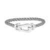 Fred Force 10 large model bracelet in white gold and stainless steel - 00pp thumbnail