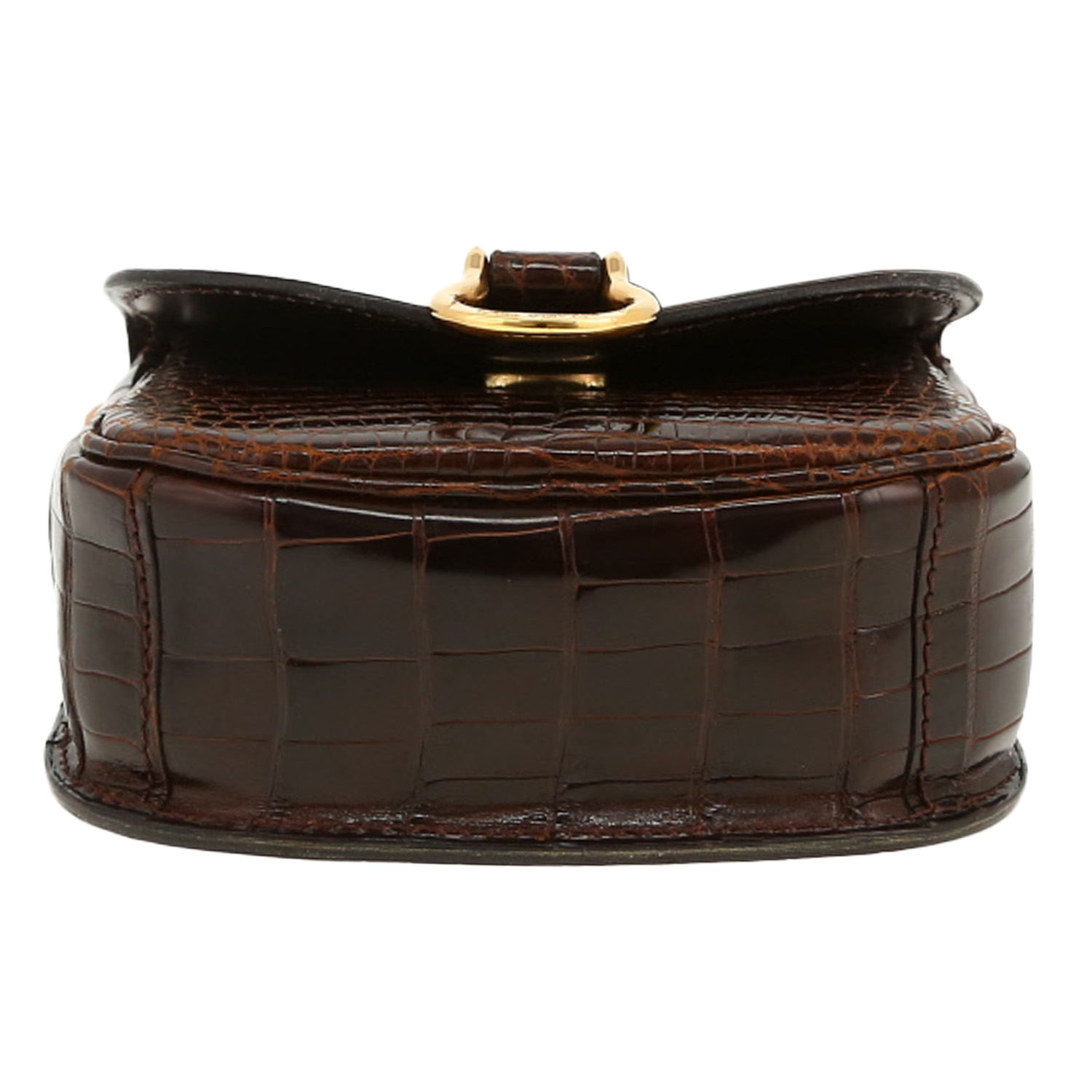 Sac bandoulière Louis Vuitton  Saint Cloud mini  en crocodile marron - Detail D1