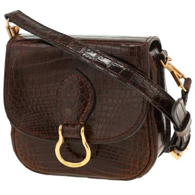 Borsa a tracolla Louis Vuitton  Saint Cloud mini  in coccodrillo marrone
