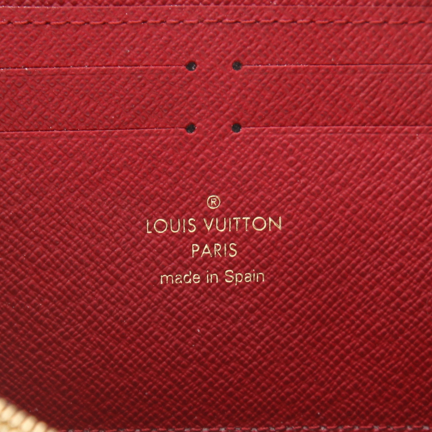 Portafogli Louis Vuitton  Clémence in tela monogram cerata marrone - Detail D2