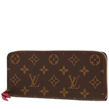 Portefeuille Louis Vuitton  Clémence en toile monogram enduite marron
