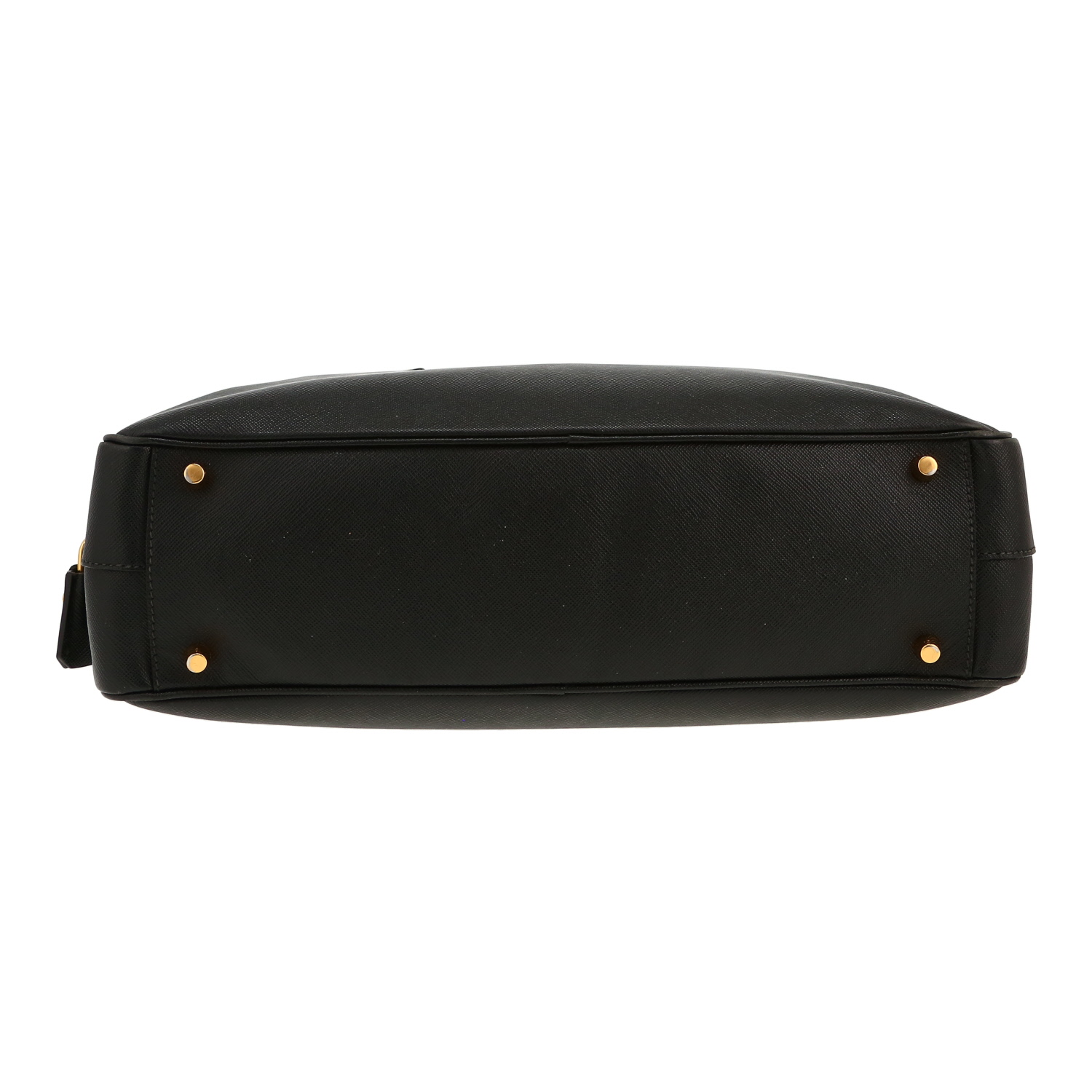 Sac à main Prada  Bowling en cuir saffiano noir - Detail D1