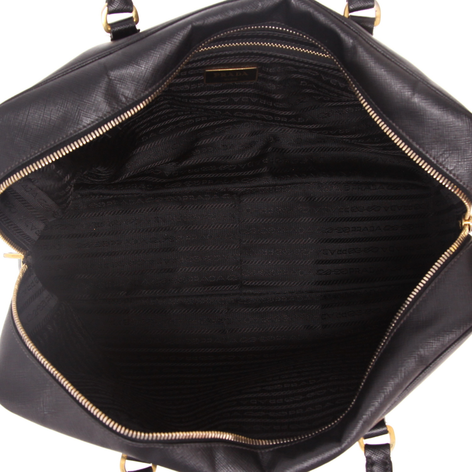 Borsa Prada  Bowling in pelle saffiano nera - Detail D3