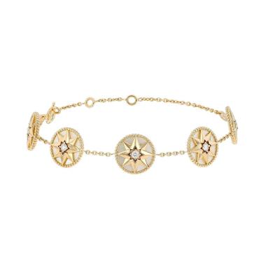 Bracelet Dior Rose des vents en or jaune, nacre et diamants