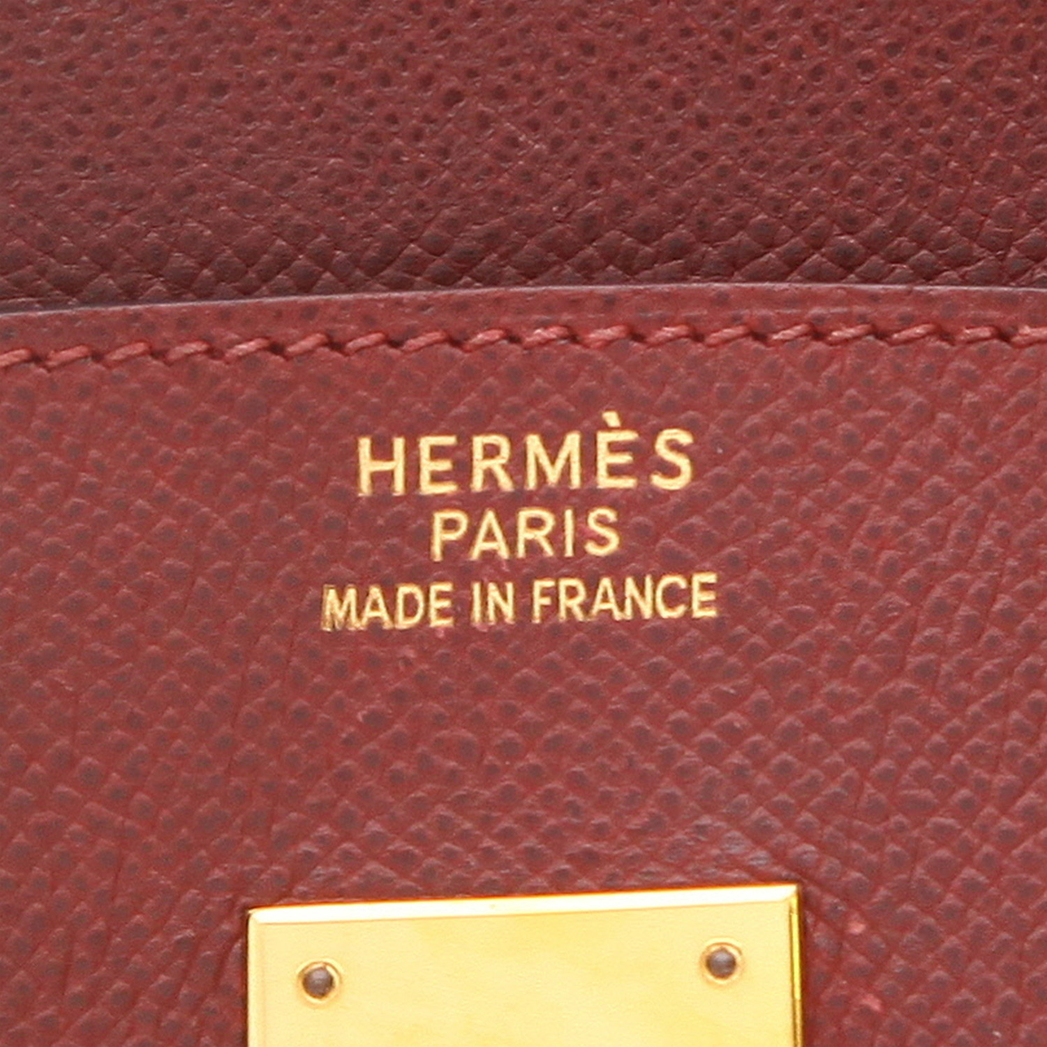 Sac à main Hermès  Birkin 35 cm en cuir Courchevel bordeaux - Detail D2